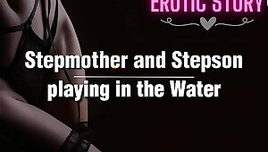 Stepmother and Stepson playing in the Water