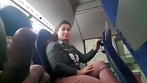 Exhibitionist seduces Milf to Suck & Jerk his Dick in Bus