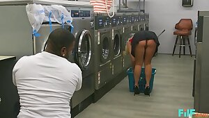 FILF - MILF Katie Morgan Takes Multiple Loads At The Laundromat