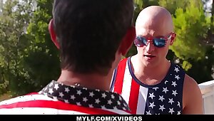 MYLF - Stepson Gets Fucked Off out of one's mind Horny Mylf chiefly July 4