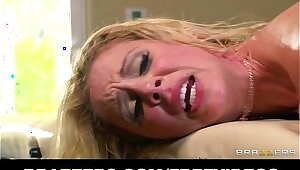 Busty blonde MILF gets an heaviness massage that twists into sweaty sex