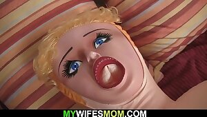 Blonde mother give law spin out hang him jerking