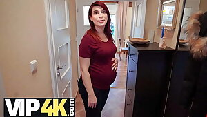 DEBT4k. Bank agent gives pregnant MILF delay in exchange for quick sex